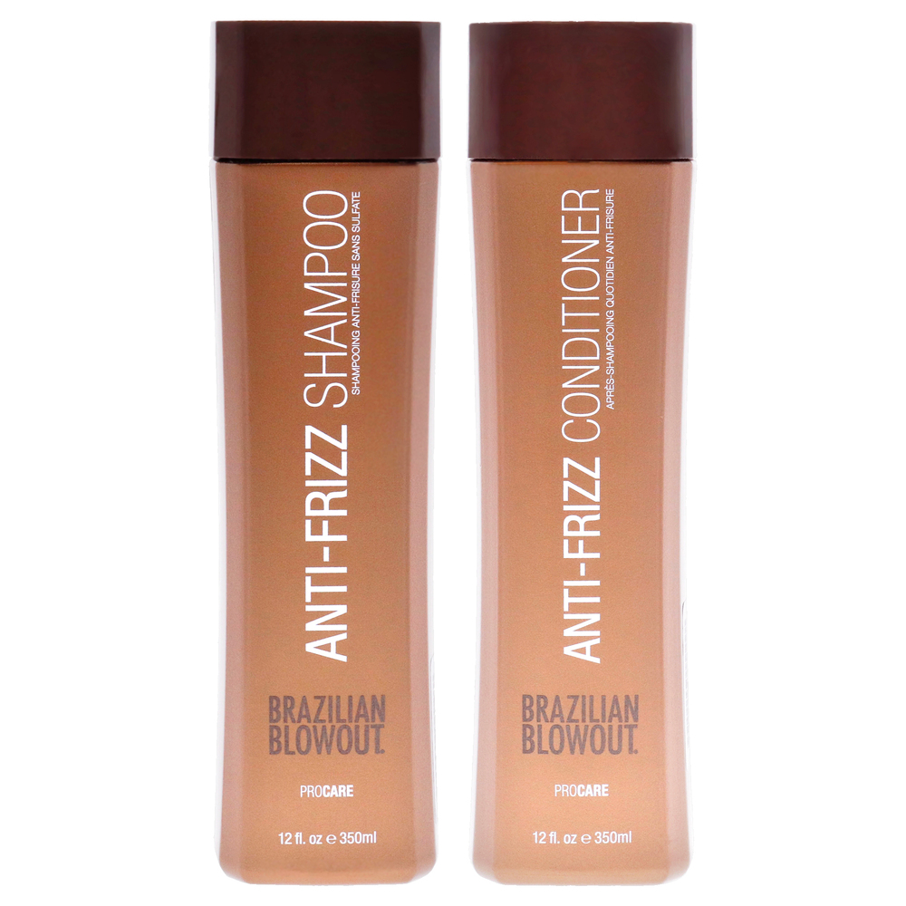 Anti Frizz Shampoo and Conditioner Kit BY Brazilian Blowout Unisex 2 Pc Kit 12oz